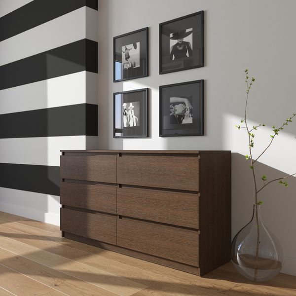 Комод VAYS R-7, 6 шухляд без ручок, ЛДСП, 140&times;40&times;75 см &ndash; для дому, офісу, вітальні, спальні 1794685228 фото