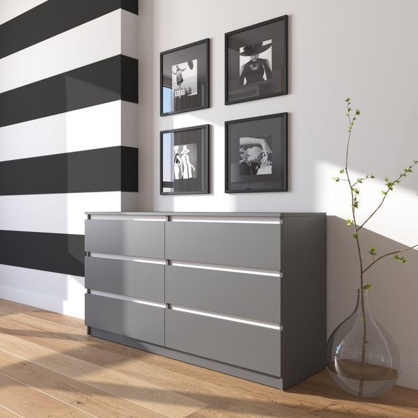 Комод VAYS R-7, 6 шухляд без ручок, ЛДСП, 140&times;40&times;75 см &ndash; для дому, офісу, вітальні, спальні 1794685228 фото