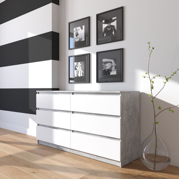 Комод VAYS R-7, 6 шухляд без ручок, ЛДСП, 140&times;40&times;75 см &ndash; для дому, офісу, вітальні, спальні 1794685228 фото