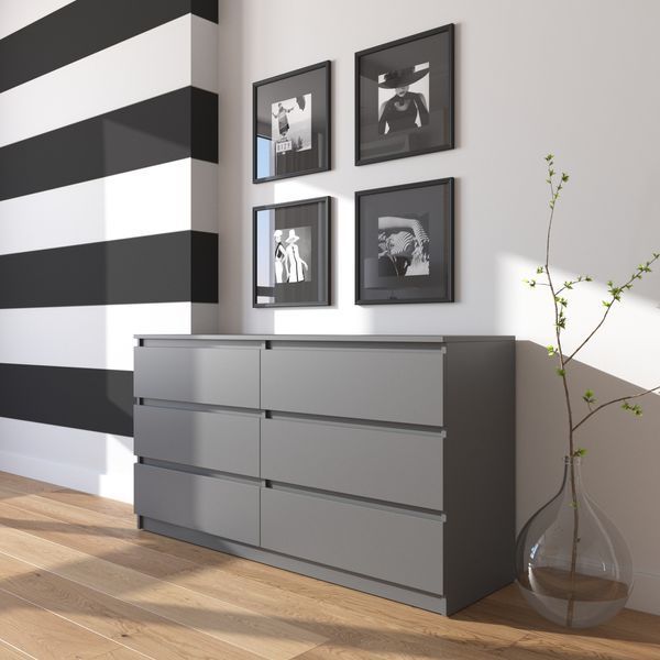 Комод VAYS R-7, 6 шухляд без ручок, ЛДСП, 140&times;40&times;75 см &ndash; для дому, офісу, вітальні, спальні 1794685228 фото