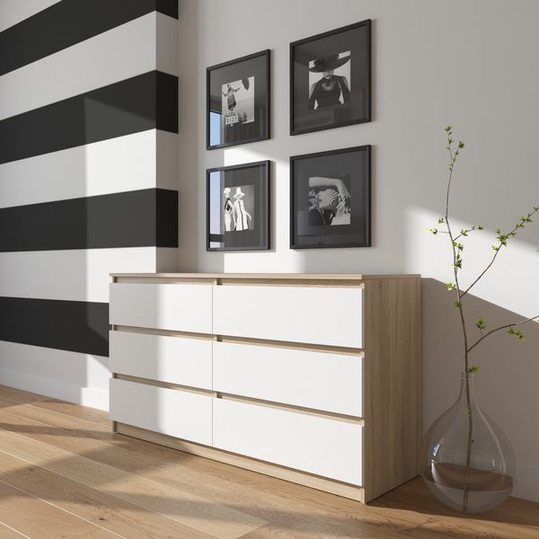 Комод VAYS R-7, 6 шухляд без ручок, ЛДСП, 140&times;40&times;75 см &ndash; для дому, офісу, вітальні, спальні 1794685228 фото
