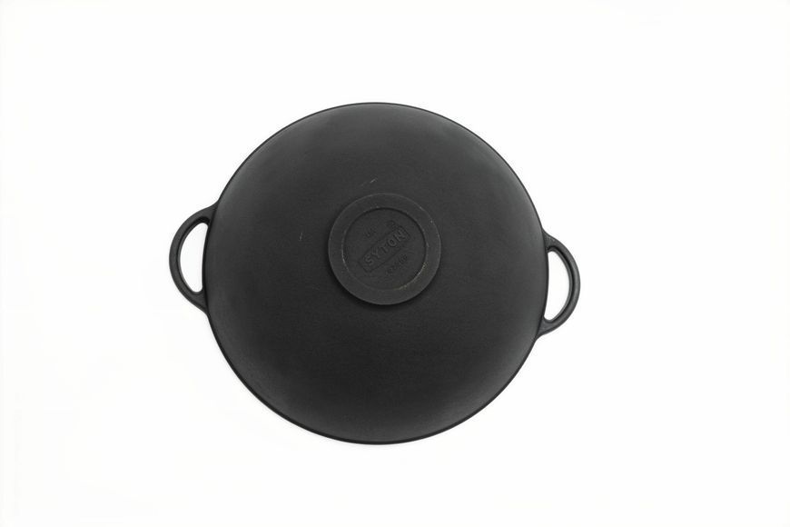 Каструля чавунна WOK 3,5 л зі скляною кришкою ТМ СІТОН 2612W-L фото