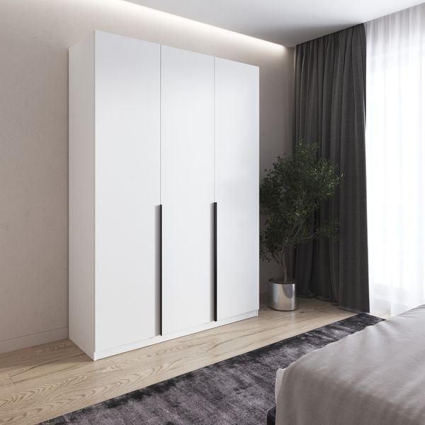 Шафа для одягу VAYS M-32 Білий, 2 штанги та полиці, ЛДСП, 150&times;50&times;220 см - для спальні, вітальні, передпокою 2142015544 фото
