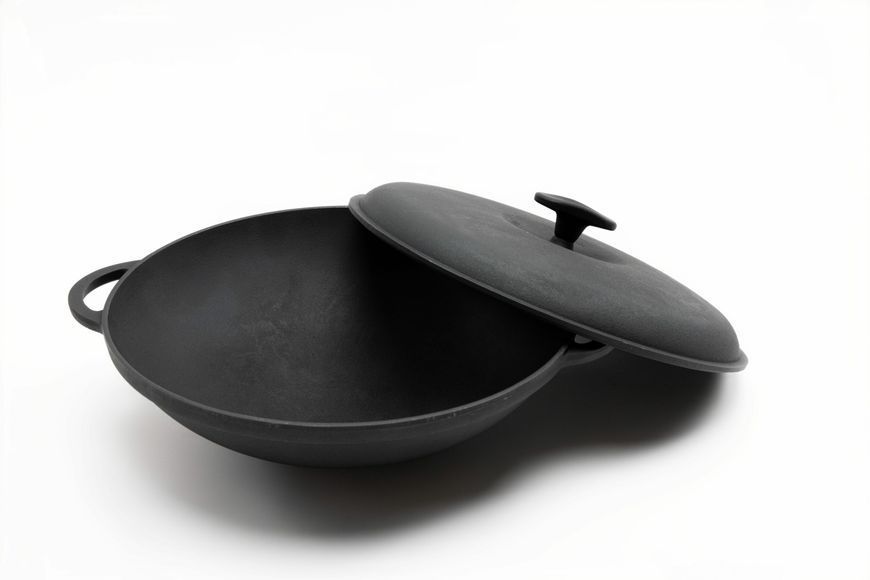 Каструля чавунна WOK 4,5 л з чавунною кришкою ТМ СІТОН 3090W-K фото