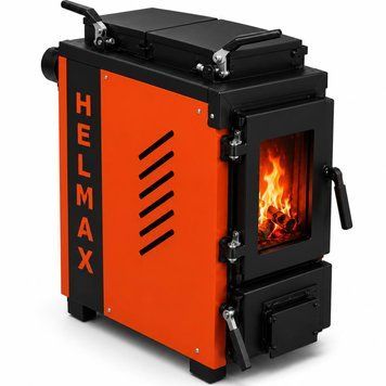 Котел твердопаливний HELMAX 10 кВт &mdash; камінного типу, шахтний, тривалого горіння Н-01 фото