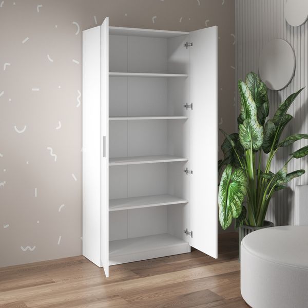 Шафа VAYS M-35 Білий, 2-дверна, з полицями, ЛДСП, 80&times;37&times;181 см - для дому, офісу, спальні 1945815705 фото